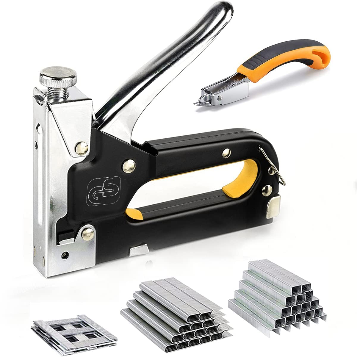 HASTHIP Heavy Duty Staple Gun, 3 in 1 Heavy Duty Stapler Staple Gun with Stapler Remover and 2100Pcs Staples, Tracker Machine with Pins Staple and Nail Gun for Wood Furniture Woodworking SofaSeat Cover Repair HASTHIP Heavy Duty Staple Gun, 3 in 1 Heavy Duty Stapler Staple Gun with Stapler Remover and 2100Pcs Staples, Tracker Machine with Pins Staple and Nail Gun for Wood Furniture Woodworking SofaSeat Cover Repair